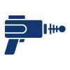 futuristic ray gun icon representing technology and innovation with two features